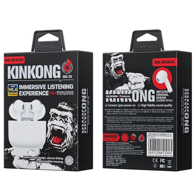 WK WS-28 Liton Series TWS Wireless Earbuds Gen6(White) by WK