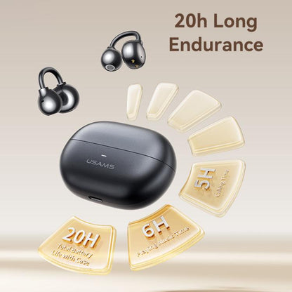 USAMS Echo R02 Clip-On Wireless Bluetooth Earphones(Tarnish) by USAMS