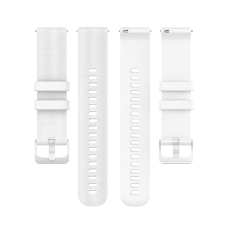 20mm For Garmin Forerunner 570 42mm/245/645 xDfind Small Plaid Solid Color Silicone Watch Band(White) by xDfind