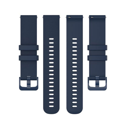 20mm For Garmin Forerunner 570 42mm/245/645 xDfind Small Plaid Solid Color Silicone Watch Band(Navy Blue) by xDfind