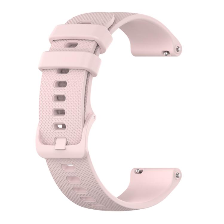 20mm For Garmin Forerunner 570 42mm/245/645 xDfind Small Plaid Solid Color Silicone Watch Band(Pink) by xDfind