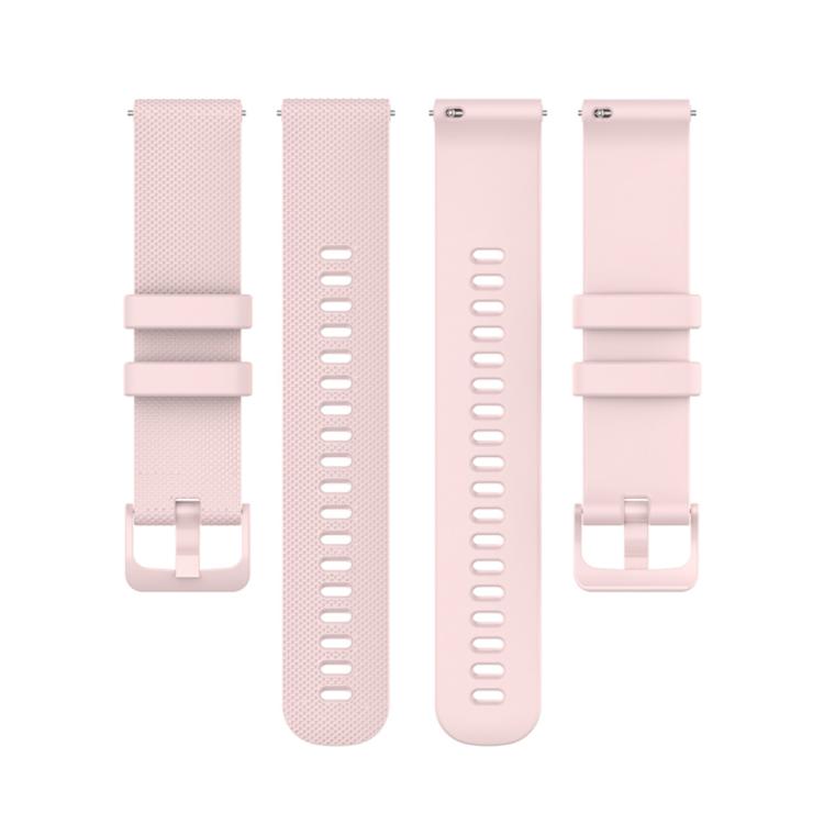 20mm For Garmin Forerunner 570 42mm/245/645 xDfind Small Plaid Solid Color Silicone Watch Band(Pink) by xDfind