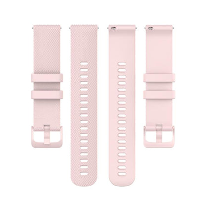 20mm For Garmin Forerunner 570 42mm/245/645 xDfind Small Plaid Solid Color Silicone Watch Band(Pink) by xDfind