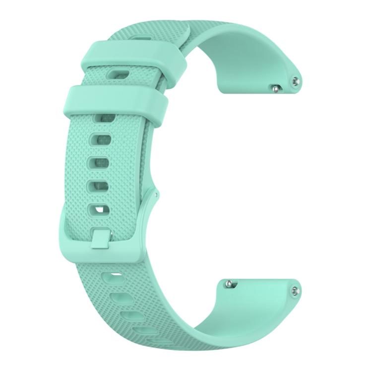 20mm For Garmin Forerunner 570 42mm/245/645 xDfind Small Plaid Solid Color Silicone Watch Band(Teal) by xDfind