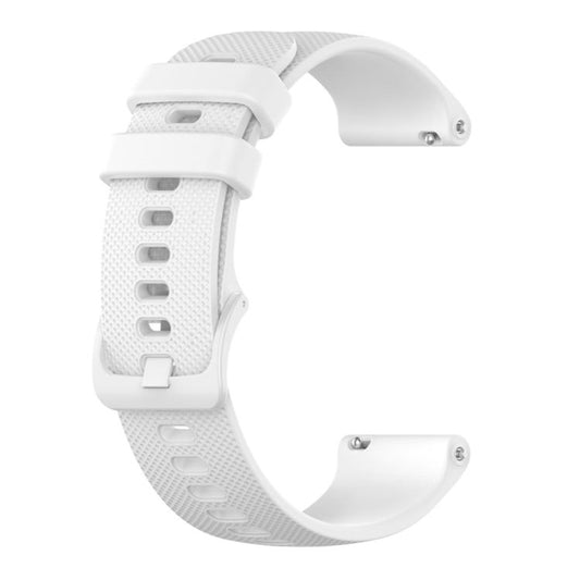 22mm For Forerunner 570 47mm/935/945/955 xDfind Small Plaid Solid Color Silicone Watch Band(White) by xDfind