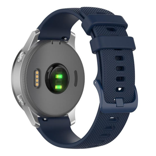 22mm For Forerunner 570 47mm/935/945/955 xDfind Small Plaid Solid Color Silicone Watch Band(Navy Blue) by xDfind