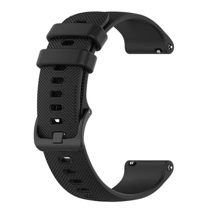 22mm For Forerunner 570 47mm/935/945/955 xDfind Small Plaid Solid Color Silicone Watch Band(Black) by xDfind