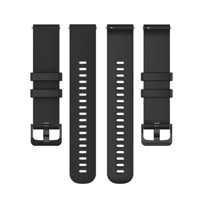 22mm For Forerunner 570 47mm/935/945/955 xDfind Small Plaid Solid Color Silicone Watch Band(Black) by xDfind