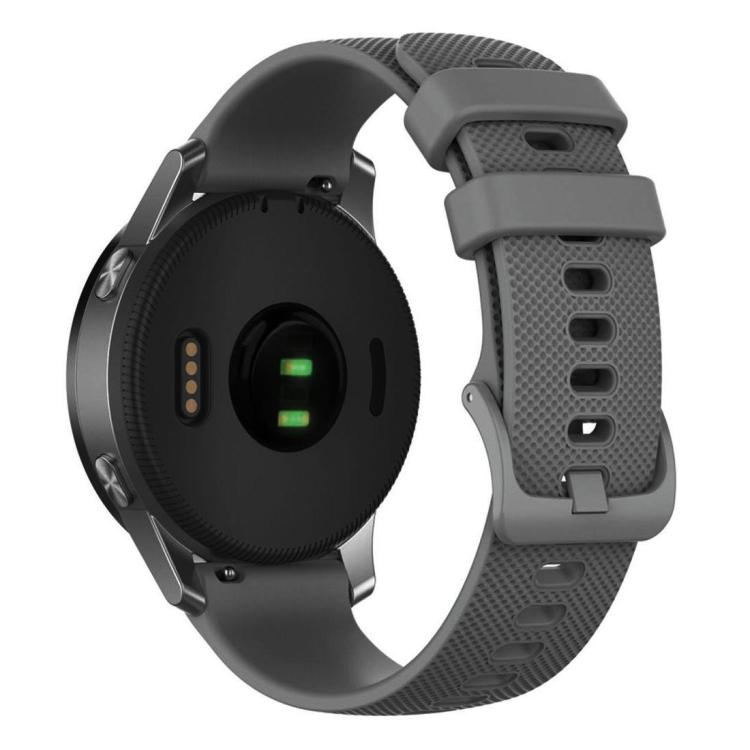 22mm For Forerunner 570 47mm/935/945/955 xDfind Small Plaid Solid Color Silicone Watch Band(Gray) by xDfind