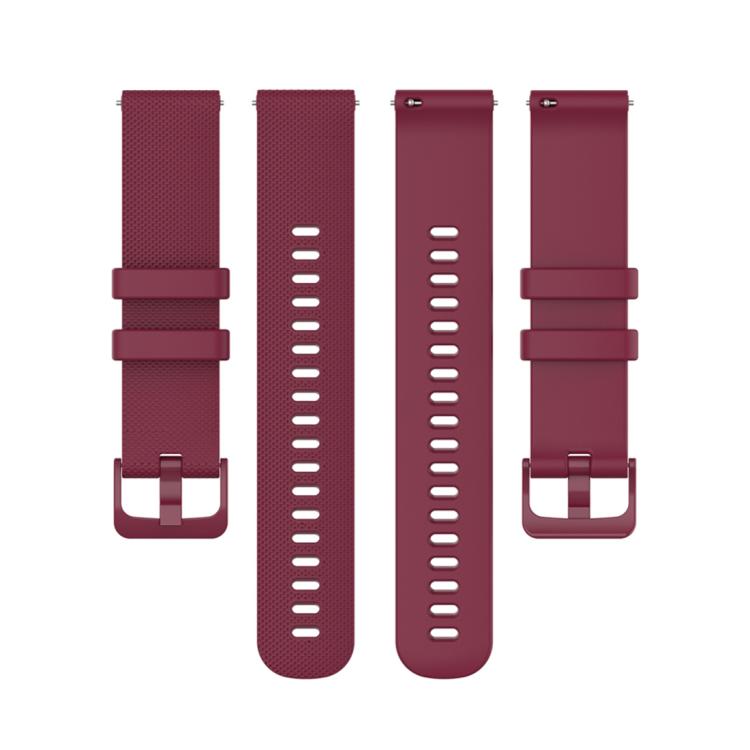 22mm For Forerunner 570 47mm/935/945/955 xDfind Small Plaid Solid Color Silicone Watch Band(Wine Red) by xDfind