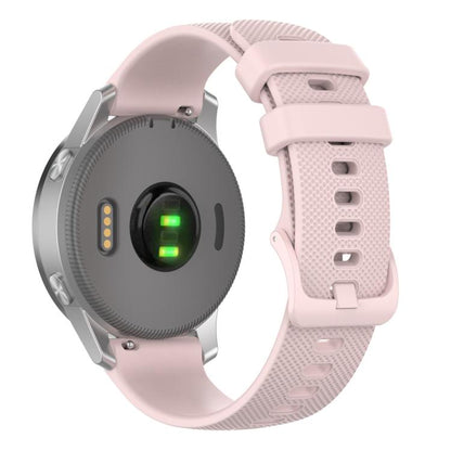 22mm For Forerunner 570 47mm/935/945/955 xDfind Small Plaid Solid Color Silicone Watch Band(Pink) by xDfind