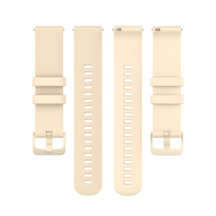 22mm For Forerunner 570 47mm/935/945/955 xDfind Small Plaid Solid Color Silicone Watch Band(Beige) by xDfind