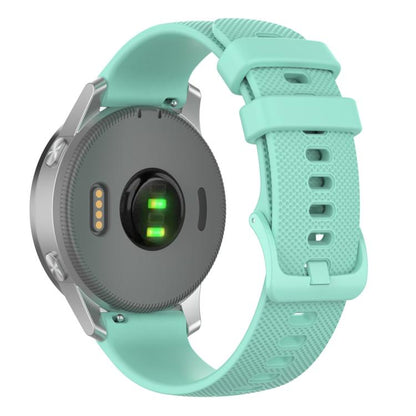 22mm For Forerunner 570 47mm/935/945/955 xDfind Small Plaid Solid Color Silicone Watch Band(Teal) by xDfind