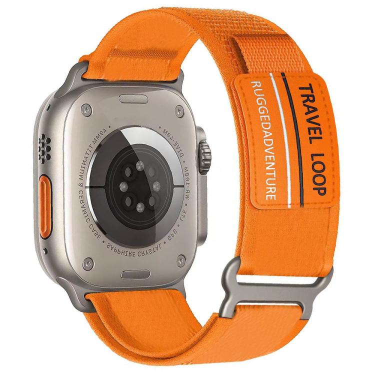 For Apple Watch 42mm / 41mm / 40mm / 38mm xDfind Double Section Metal Buckle Loop Nylon Braided Watch Band(Orange) by xDfind