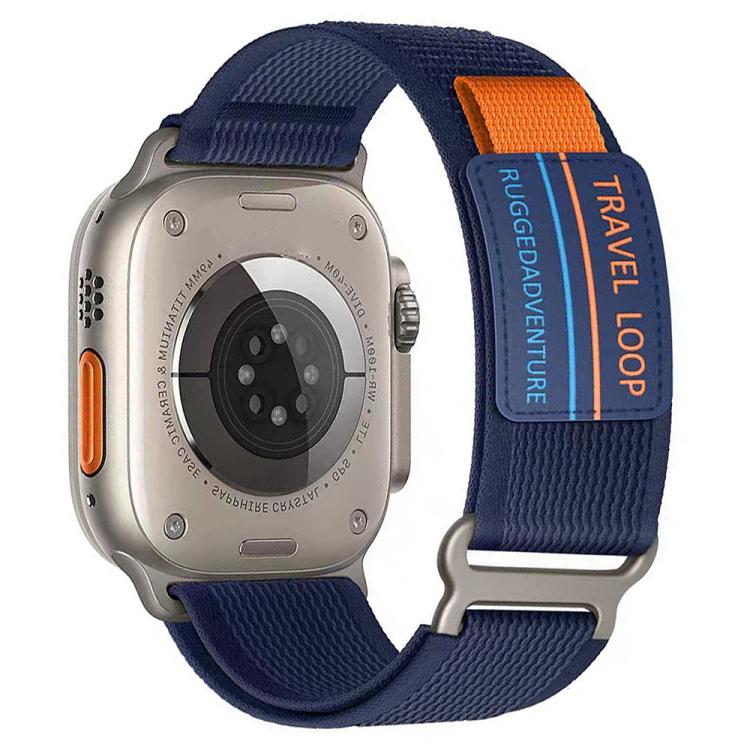 For Apple Watch 42mm / 41mm / 40mm / 38mm xDfind Double Section Metal Buckle Loop Nylon Braided Watch Band(Midnight Blue) by xDfind