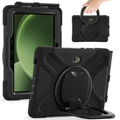 For Samsung Galaxy Tab Active5 Pro Silicone Hybrid PC Tablet Case with Holder & Shoulder Strap(Black) by bashfashion