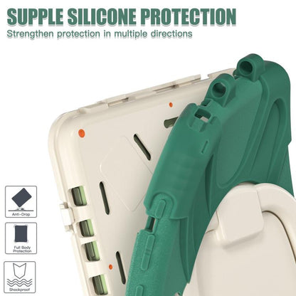 For Samsung Galaxy Tab Active5 Pro Silicone Hybrid PC Tablet Case with Holder & Shoulder Strap(Emerald Green) by bashfashion