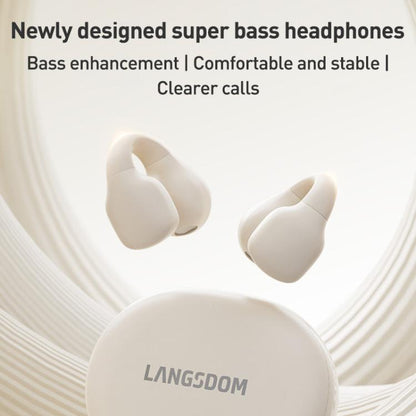Langsdom TS03 Pro Clip-On Wireless Bluetooth Earphones(Beige) by Langsdom