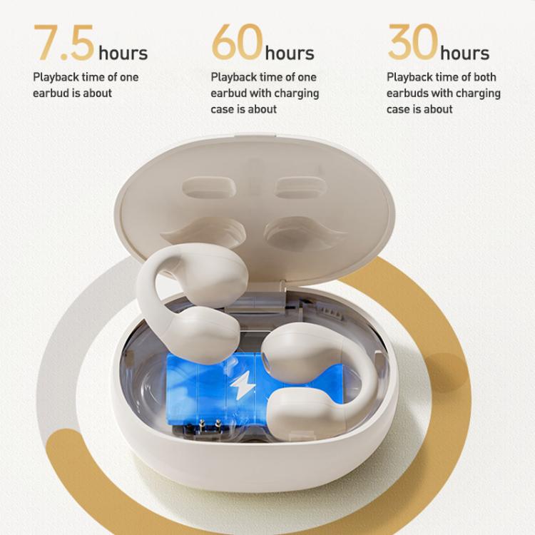 Langsdom TS03 Pro Clip-On Wireless Bluetooth Earphones(Beige) by Langsdom