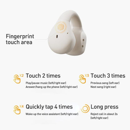 Langsdom TS03 Pro Clip-On Wireless Bluetooth Earphones(Beige) by Langsdom