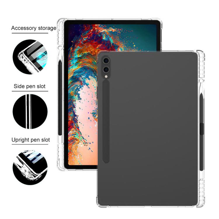 For Samsung Galaxy Tab S8+ / S7+ / S7 FE Highly Transparent TPU Full Thicken Corners Shockproof Protective Case with Pen Slot(Transparent) by bashfashion