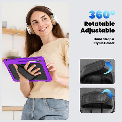 For Samsung Galaxy Tab S10 FE+ Silicone Hybrid PC Tablet Case with Shoulder Strap(Purple) by bashfashion