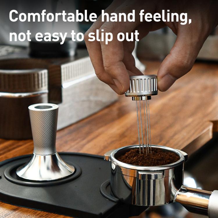 58.3mm Mesh Texture Coffee Powder Pressing Hammer Stainless Steel Cloth Powder(Silver) by bashfashion