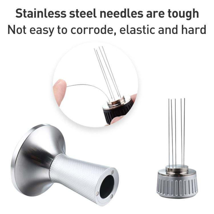 53.3mm Mesh Texture Coffee Powder Pressing Hammer Stainless Steel Cloth Powder(Black) by bashfashion