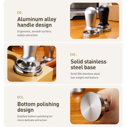 Stainless Steel Coffee Powder Hammer Pressure Powder Tampon, Size:51mm Silver by bashfashion