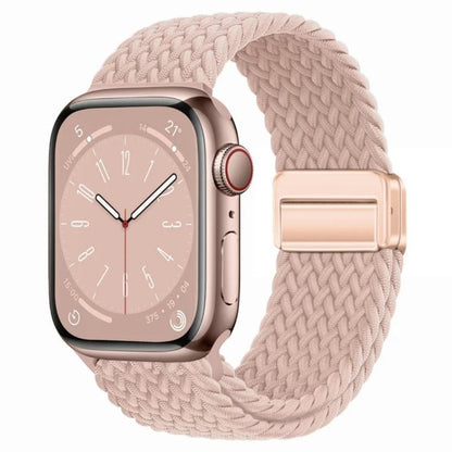For Apple Watch 42mm / 41mm / 40mm / 38mm xDfind Magnetic Buckle Loop Woven Watch Band(Pink Sand) by xDfind