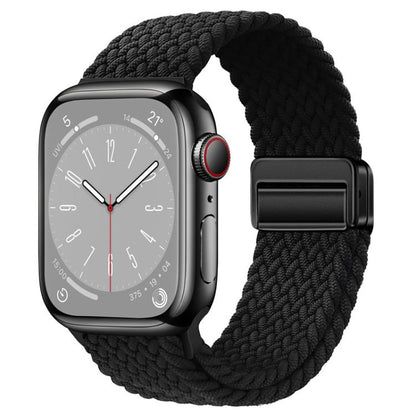 For Apple Watch 42mm / 41mm / 40mm / 38mm xDfind Magnetic Buckle Loop Woven Watch Band(Black) by xDfind