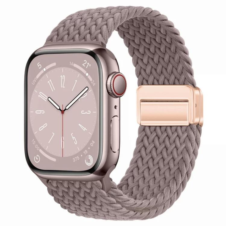 For Apple Watch 42mm / 41mm / 40mm / 38mm xDfind Magnetic Buckle Loop Woven Watch Band(Smoke Purple) by xDfind