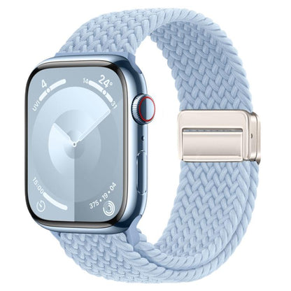 For Apple Watch 42mm / 41mm / 40mm / 38mm xDfind Magnetic Buckle Loop Woven Watch Band(Light Blue) by xDfind