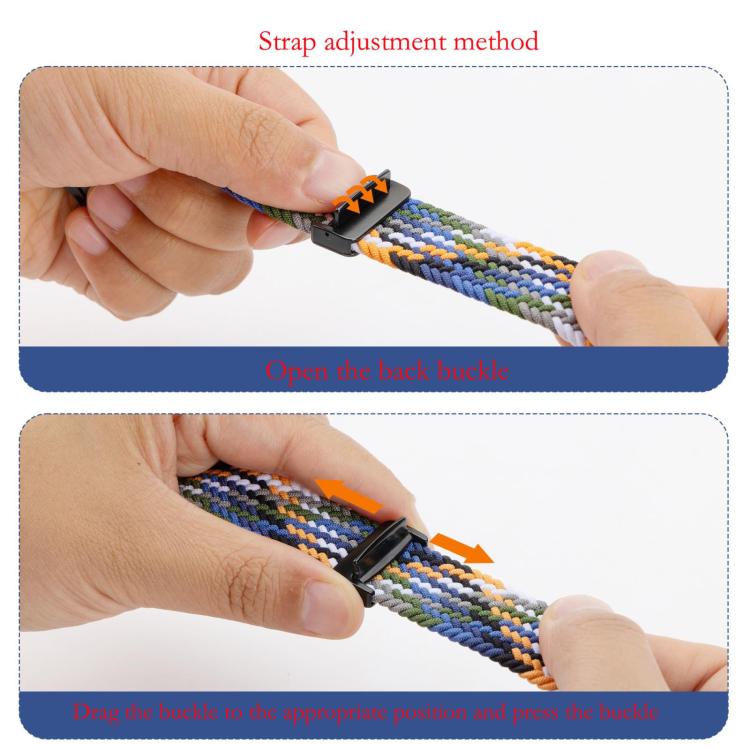 For Apple Watch 42mm / 41mm / 40mm / 38mm xDfind Magnetic Buckle Loop Woven Watch Band(Rainbow) by xDfind