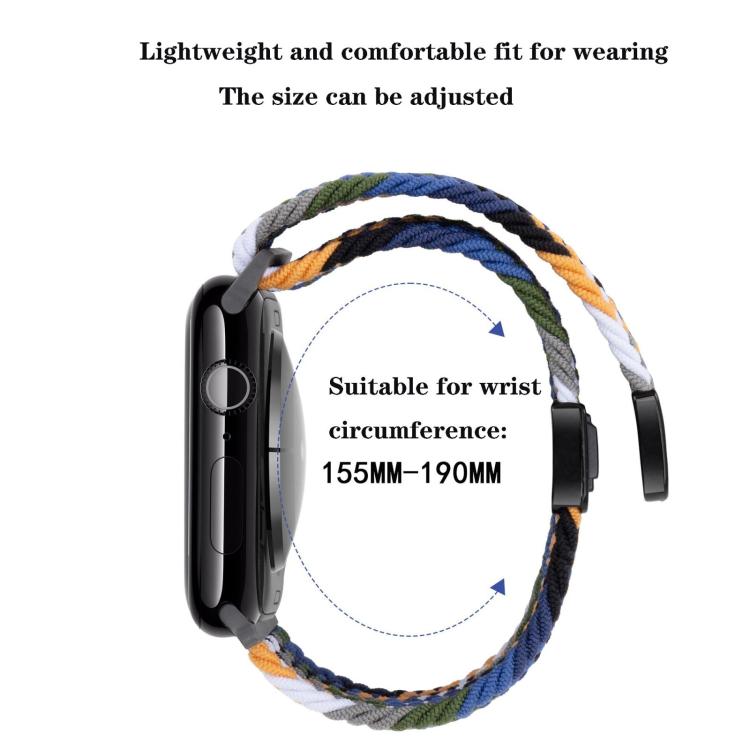 For Apple Watch 46mm / 49mm / 45mm / 44mm xDfind Magnetic Buckle Loop Woven Watch Band(Navy Blue) by xDfind