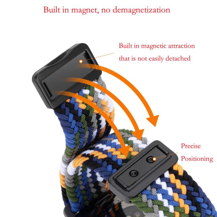 For Apple Watch 46mm / 49mm / 45mm / 44mm xDfind Magnetic Buckle Loop Woven Watch Band(Black) by xDfind