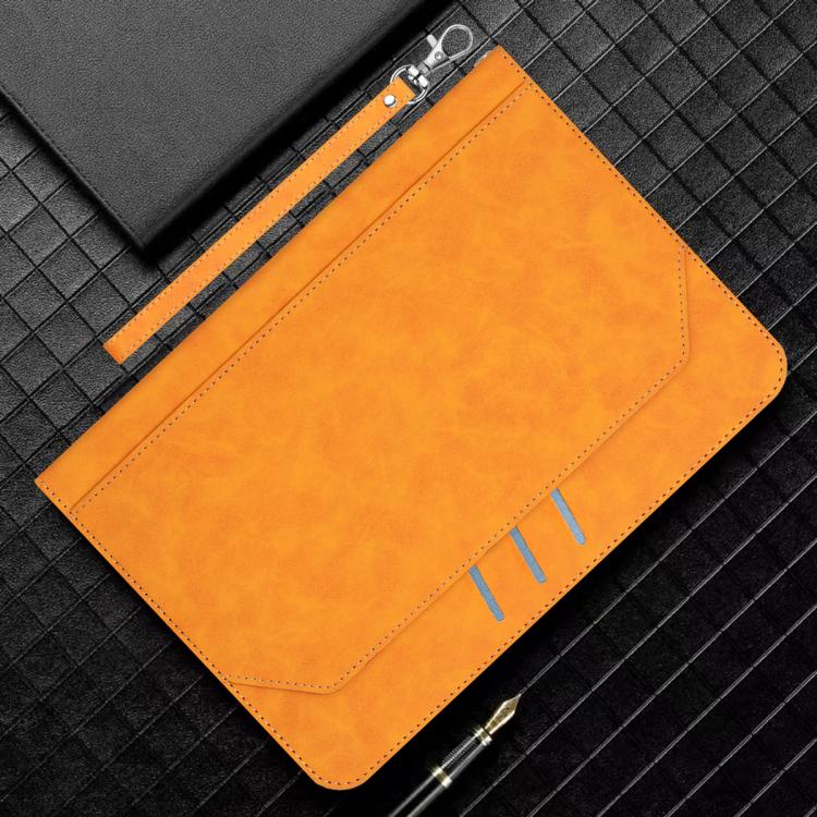 For Samsung Galaxy Tab A11 / A9 Multifunctional Wristband Leather Tablet Case(Yellow) by bashfashion