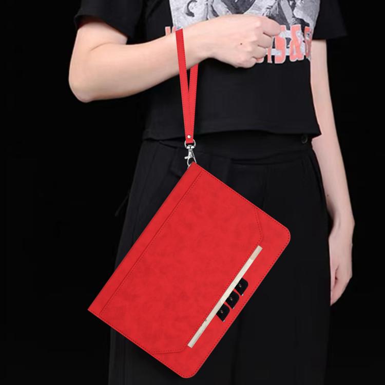For Samsung Galaxy Tab A11 / A9 Multifunctional Wristband Leather Tablet Case(Red) by bashfashion