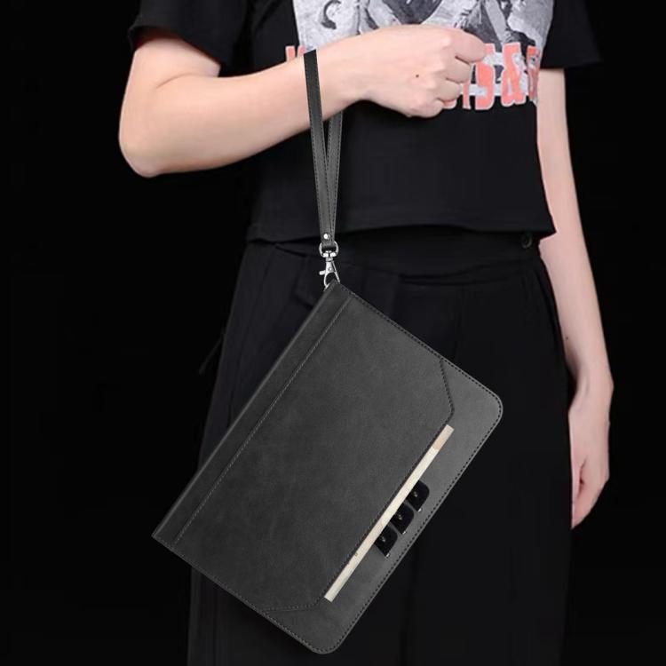 For Samsung Galaxy Tab A11+ / A9+ Multifunctional Wristband Leather Tablet Case(Black) by bashfashion