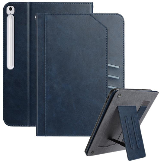 For Samsung Galaxy Tab S10 FE+ Multifunctional Wristband Leather Tablet Case(Dark Blue) by bashfashion