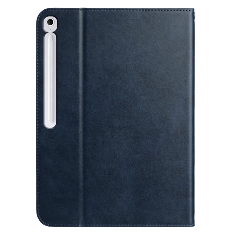 For Samsung Galaxy Tab S10 FE+ Multifunctional Wristband Leather Tablet Case(Dark Blue) by bashfashion