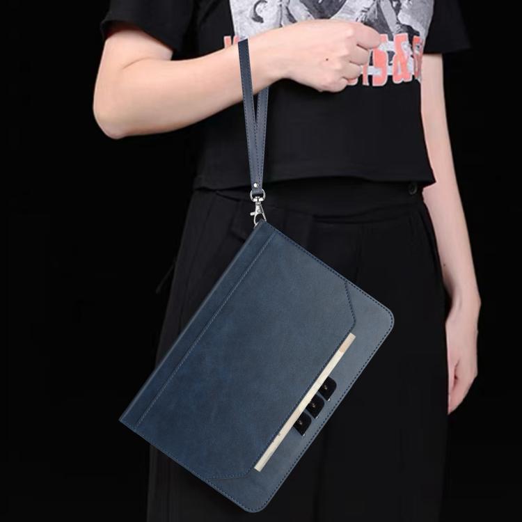 For Samsung Galaxy Tab Active5 2024 Multifunctional Wristband Leather Tablet Case(Dark Blue) by bashfashion