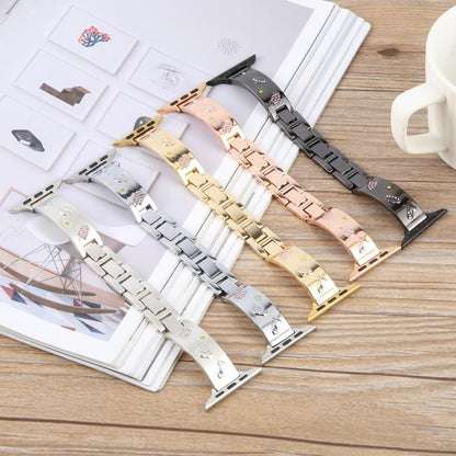 For Apple Watch 46mm / 49mm / 45mm / 44mm Diamond Quick Release Chain Bracelet Metal Watch Band(Starlight) by bashfashion