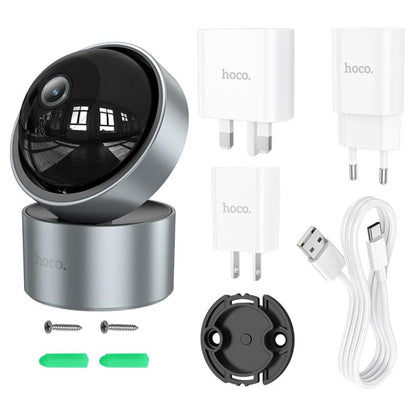 hoco D5 3MP 2.4G WiFi IP54 Indoor PTZ HD Camera(EU Plug) by hoco