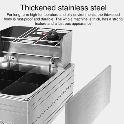 Multifunctional Commercial Stainless Steel Thick Electric Fryer Electric Boiler, Single Cylinder 6L(EU Plug) by bashfashion