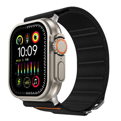 For Apple Watch 46mm / 49mm / 45mm / 44mm Traveler Nylon Watch Band(Black) by bashfashion