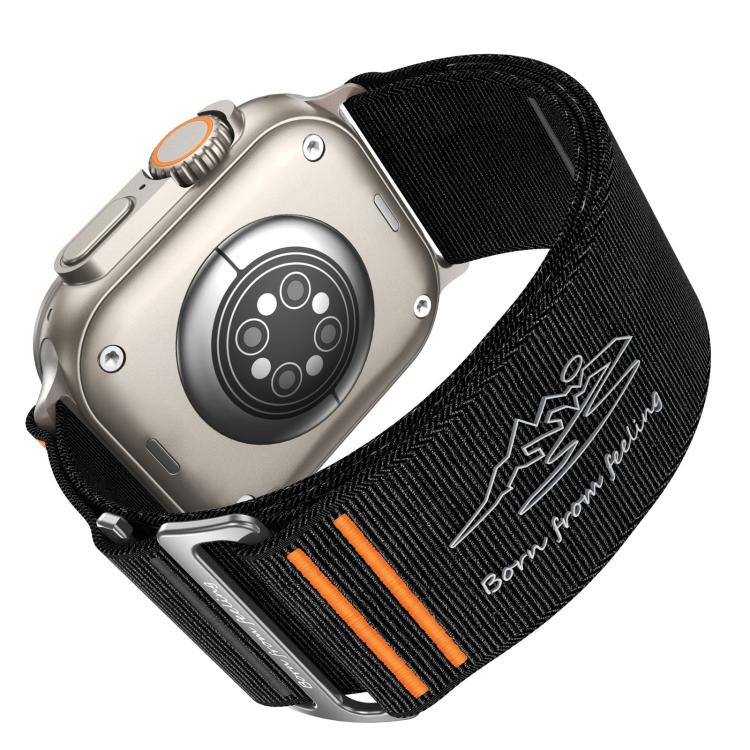 For Apple Watch 46mm / 49mm / 45mm / 44mm Traveler Nylon Watch Band(Black) by bashfashion