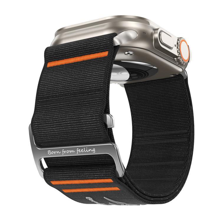 For Apple Watch 46mm / 49mm / 45mm / 44mm Traveler Nylon Watch Band(Black) by bashfashion