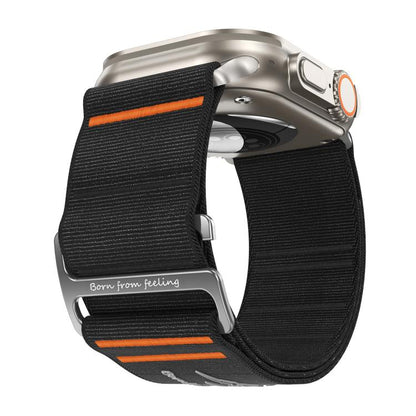 For Apple Watch 46mm / 49mm / 45mm / 44mm Traveler Nylon Watch Band(Black) by bashfashion