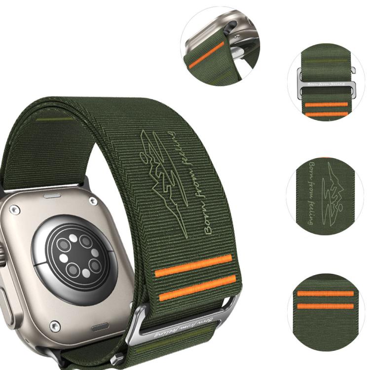 For Apple Watch 46mm / 49mm / 45mm / 44mm Traveler Nylon Watch Band(Black) by bashfashion